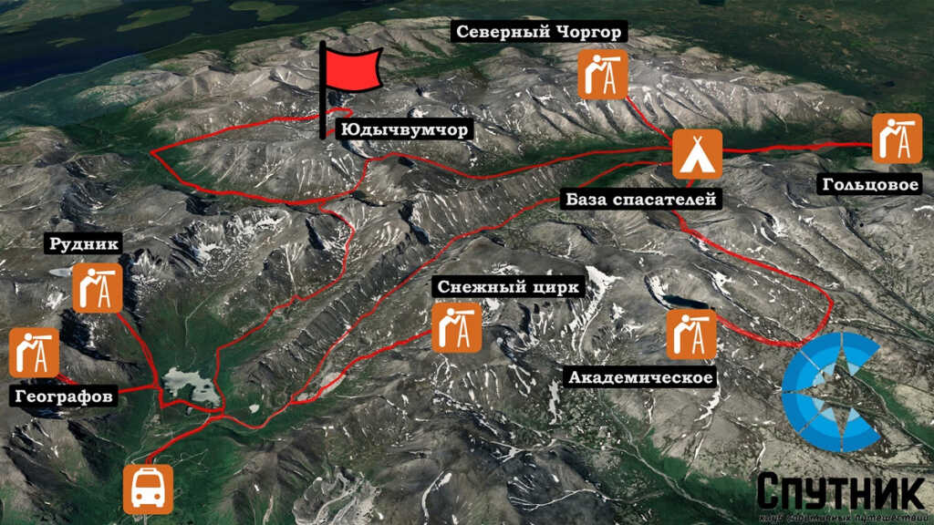 План похода по Хибинам на Кольском полуострове
